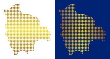 Altın noktalı Bolivya Haritası