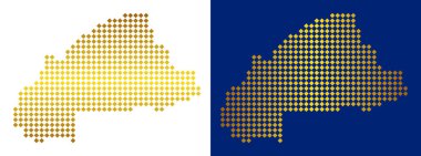 Burkina Faso Haritası altın noktalı