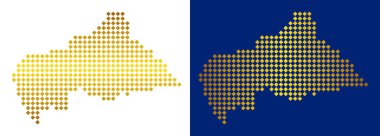 Orta Afrika Cumhuriyeti harita altın noktalı