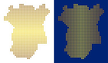 Altın soyut Çeçenistan harita