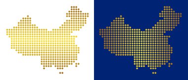 Altın noktalı Çin Haritası