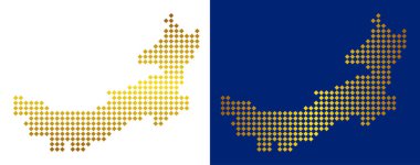 Çin İç Moğolistan haritası altın noktalı