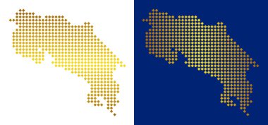 Altın soyut Kosta Rika Haritası