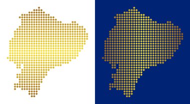 Altın noktalı Ekvador Haritası