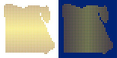 Altın noktalı Mısır harita