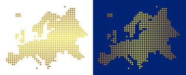 Altın noktalı Avrupa Haritası