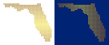 Altın noktalı Florida harita