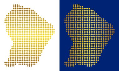 Altın soyut Fransız Guyanası Haritası