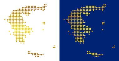 Altın noktalı Yunanistan Haritası