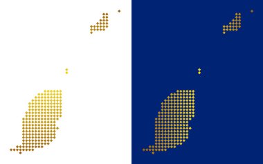 Altın noktalı Grenada harita