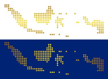 Altın soyut Endonezya Haritası