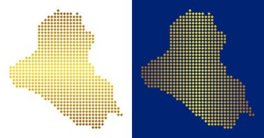 Altın noktalı Irak Haritası