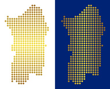 Altın nokta İtalyan Sardunya Adası Haritası