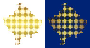 Altın soyut Kosova Haritası