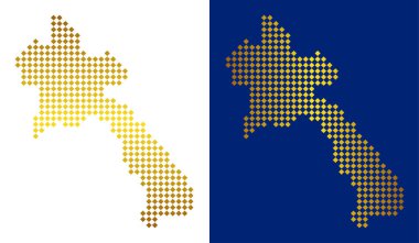 Altın soyut Laos Haritası