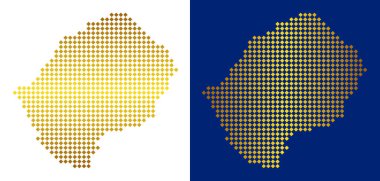 Altın nokta Lesoto Haritası