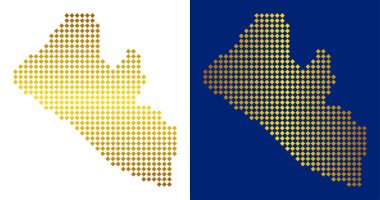 Altın soyut Liberya Haritası