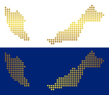 Altın noktalı Malezya haritası