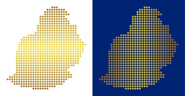 Altın soyut Mauritius Adası Haritası