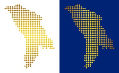 Altın soyut Moldova Haritası