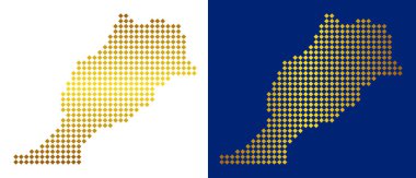 Altın noktalı Fas Haritası