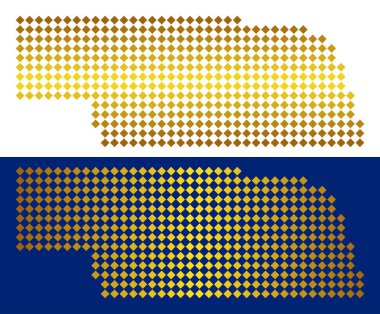 Altın noktalı Nebraska eyalet harita