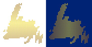 Altın Newfoundland Adası harita noktalı