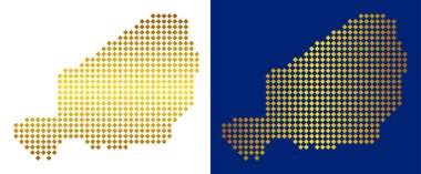 Altın soyut Nijer Haritası