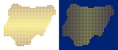 Altın noktalı Nijerya Haritası