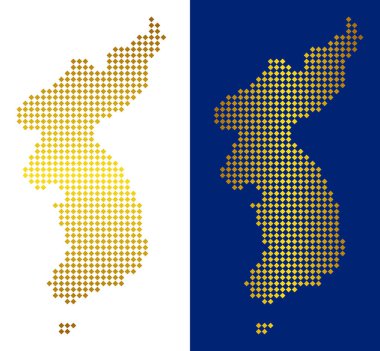 Altın nokta Kuzey ve Güney Kore Haritası