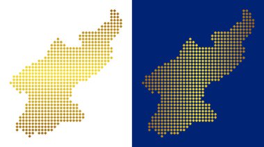 Kuzey Kore Haritası altın noktalı