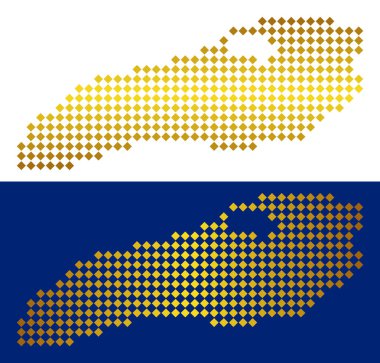 Altın soyut Ontario Gölü harita