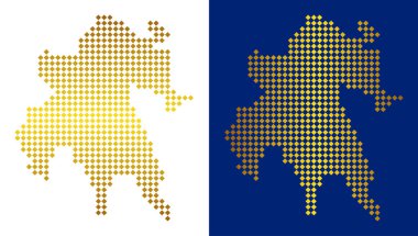 Altın soyut Mora Yarımadası Haritası