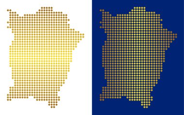 Golden soyut Penang Adası Haritası