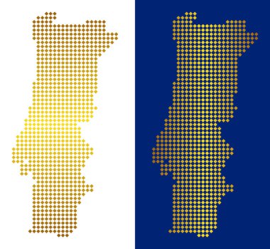 Altın soyut Portekiz Haritası