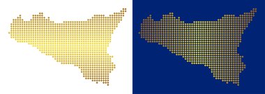 Altın soyut Sicilia harita