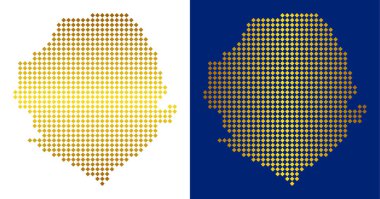 Sierra Leone Haritası altın noktalı