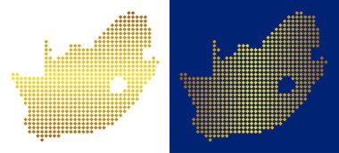 Güney Afrika Cumhuriyeti harita altın noktalı