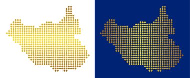 Altın soyut Güney Sudan Haritası