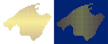 Altın soyut İspanya Mallorca ada Haritası