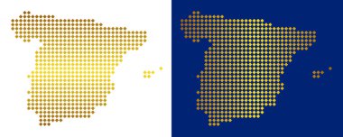 Altın soyut İspanya harita