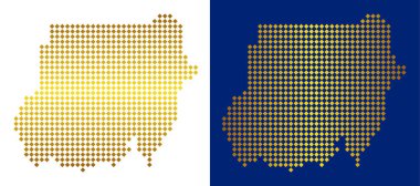 Altın noktalı Sudan Haritası
