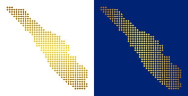 Sumatra Adası Haritası altın noktalı