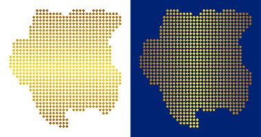 Altın noktalı Surinam Haritası