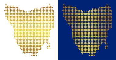 Altın Tazmanya Adası harita noktalı