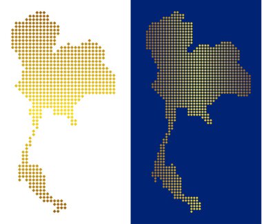 Altın noktalı Tayland Haritası