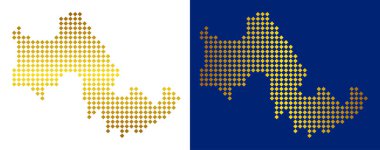 Golden soyut Tilos Yunan Adası Haritası