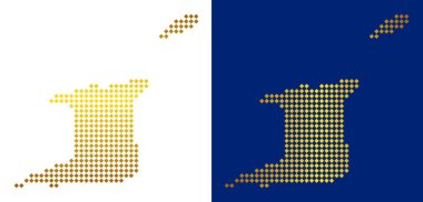 Trinidad ve Tobago Haritası altın noktalı