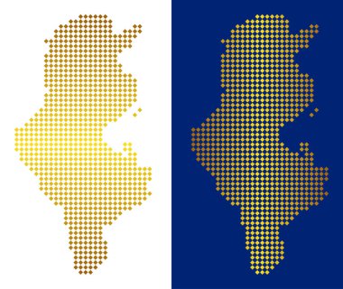 Altın noktalı Tunus Haritası