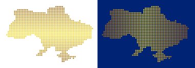 Altın Ukrayna harita Crimea ile noktalı